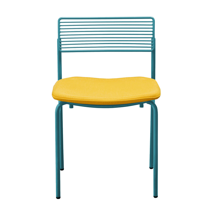 The Rachel Chair - Set of 2 - Bend Goods - Chairs - Peacock Blue - Add Yellow Seat Pad - HORNE
