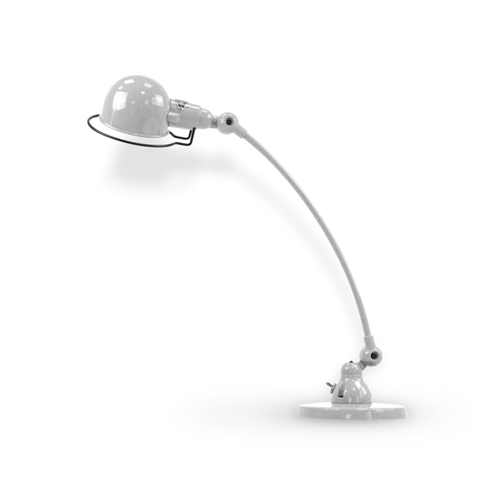 Signal Curved Arm Desk Lamp - SIC400 - Jielde - Table + Task - Glossy - Silver Grey - RAL9006 - HORNE