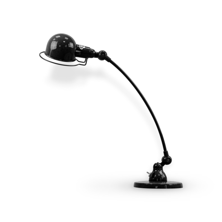 Signal Curved Arm Desk Lamp - SIC400 - Jielde - Table + Task - Glossy - Hammered Black - HORNE