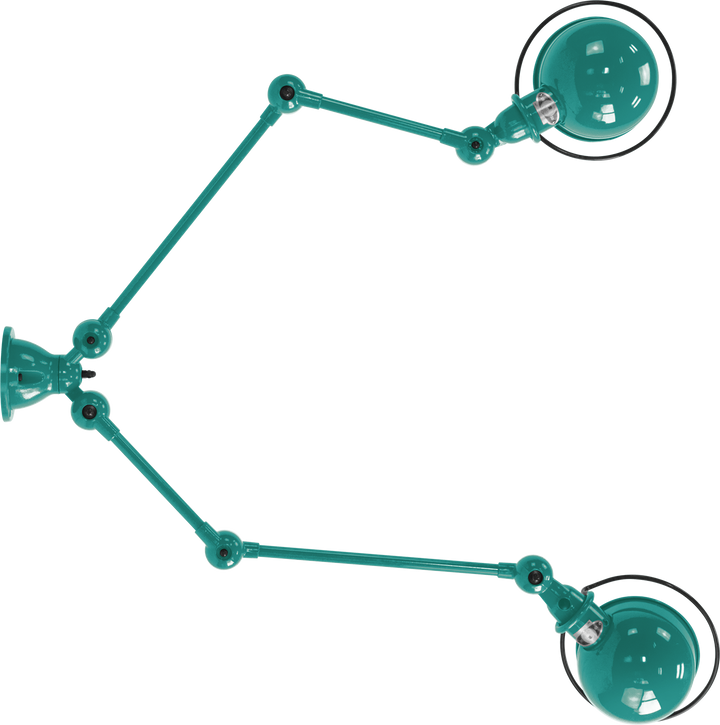 Loft Double - Arm Ceiling Light - SKY4224 - Jielde - Ceiling Lights - Glossy - Water Blue - RAL5021 - HORNE