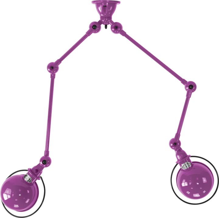 Loft Double - Arm Ceiling Light - SKY4224 - Jielde - Ceiling Lights - Glossy - Fuschia - RAL4008 - HORNE
