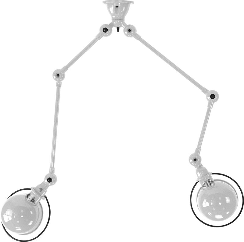 Loft Double - Arm Ceiling Light - SKY4224 - Jielde - Ceiling Lights - Glossy - Burgundy - RAL3005 - HORNE