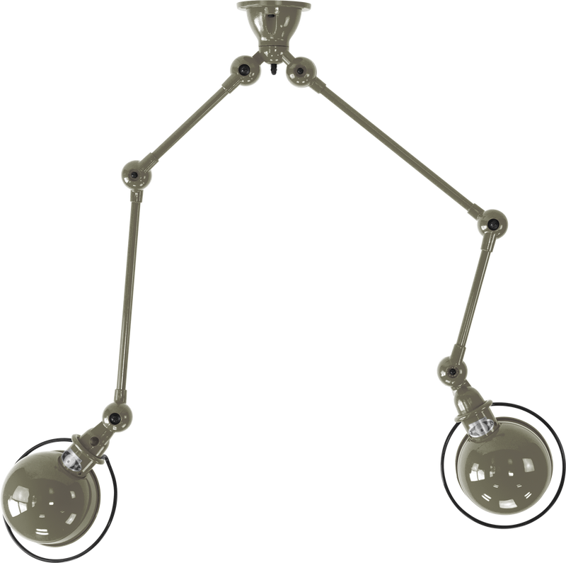 Loft Double - Arm Ceiling Light - SKY4224 - Jielde - Ceiling Lights - Glossy - Burgundy - RAL3005 - HORNE