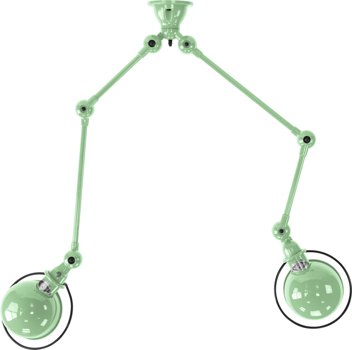 Loft Double - Arm Ceiling Light - SKY4224 - Jielde - Ceiling Lights - Glossy - Water Green - RAL6019 - HORNE