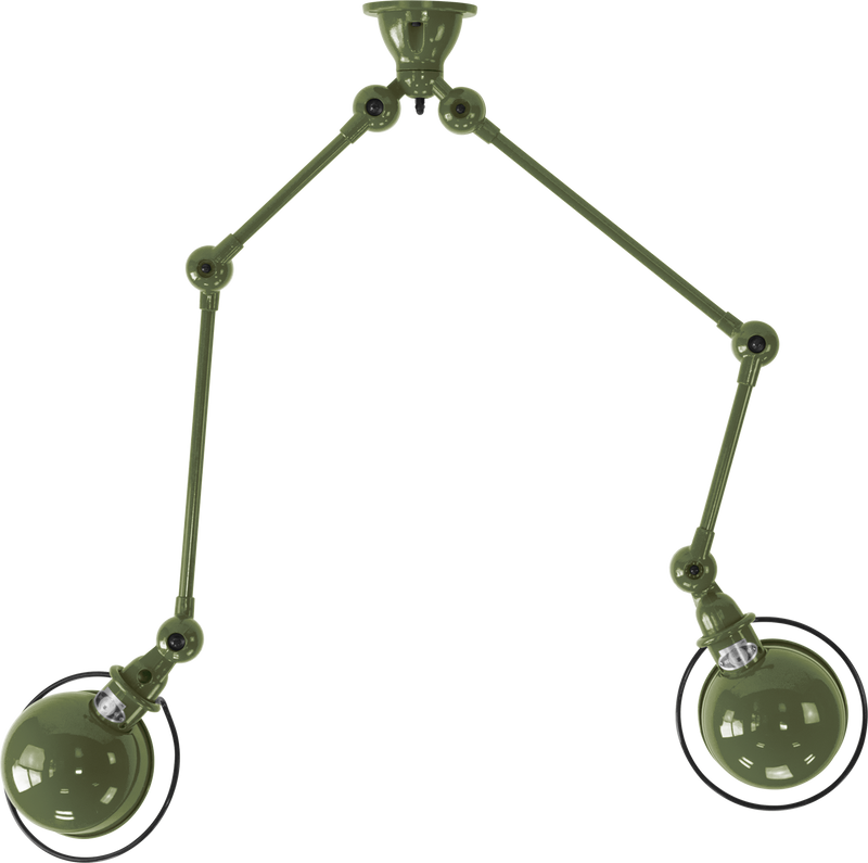 Loft Double - Arm Ceiling Light - SKY4224 - Jielde - Ceiling Lights - Glossy - Burgundy - RAL3005 - HORNE