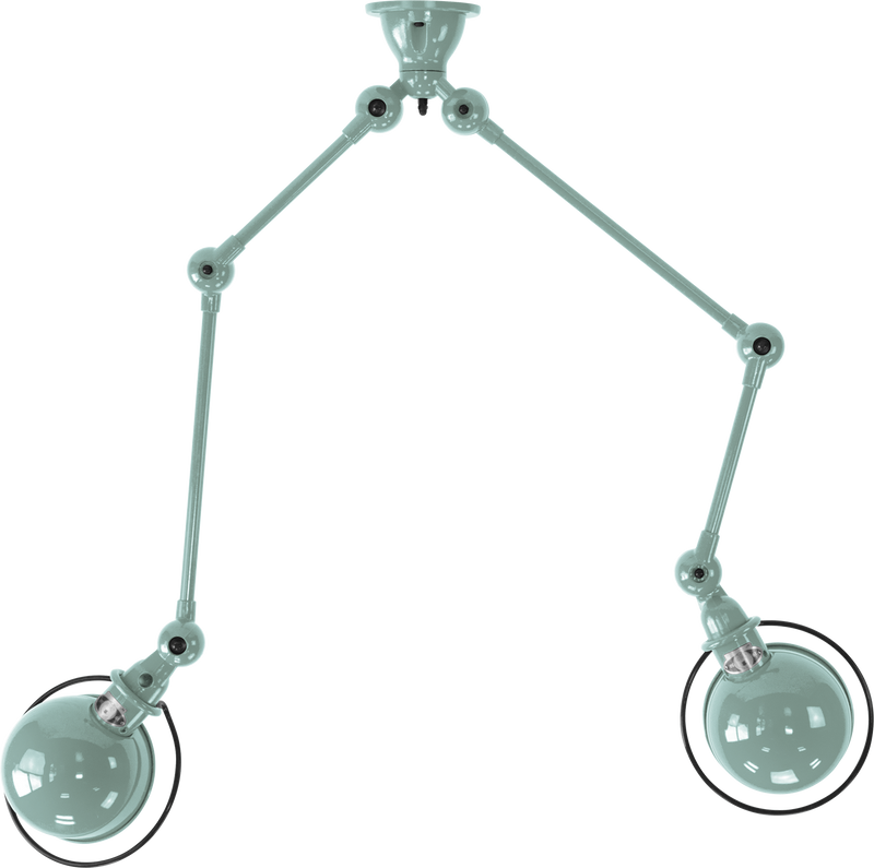 Loft Double - Arm Ceiling Light - SKY4224 - Jielde - Ceiling Lights - Glossy - Burgundy - RAL3005 - HORNE