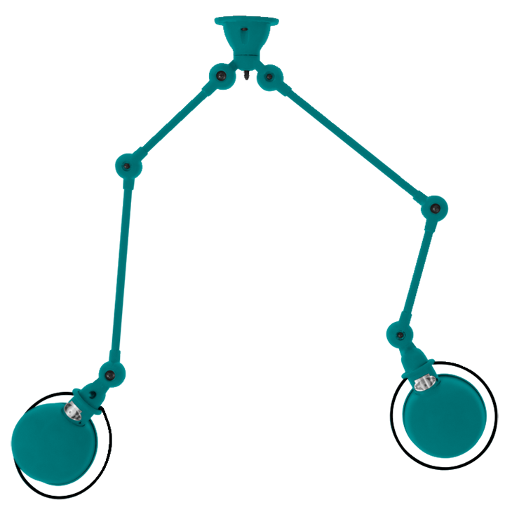 Loft Double - Arm Ceiling Light - SKY4224 - Jielde - Ceiling Lights - Glossy - Burgundy - RAL3005 - HORNE