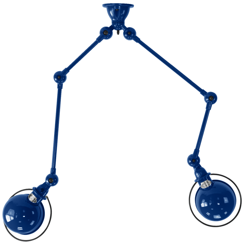 Loft Double - Arm Ceiling Light - SKY4224 - Jielde - Ceiling Lights - Glossy - Burgundy - RAL3005 - HORNE