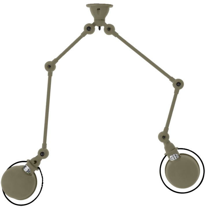 Loft Double - Arm Ceiling Light - SKY4224 - Jielde - Ceiling Lights - Glossy - Burgundy - RAL3005 - HORNE