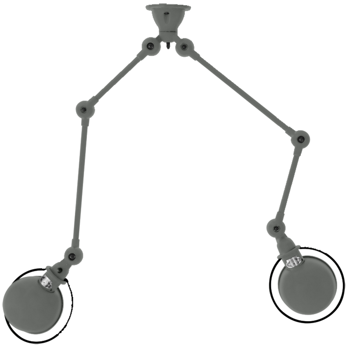 Loft Double - Arm Ceiling Light - SKY4224 - Jielde - Ceiling Lights - Glossy - Burgundy - RAL3005 - HORNE