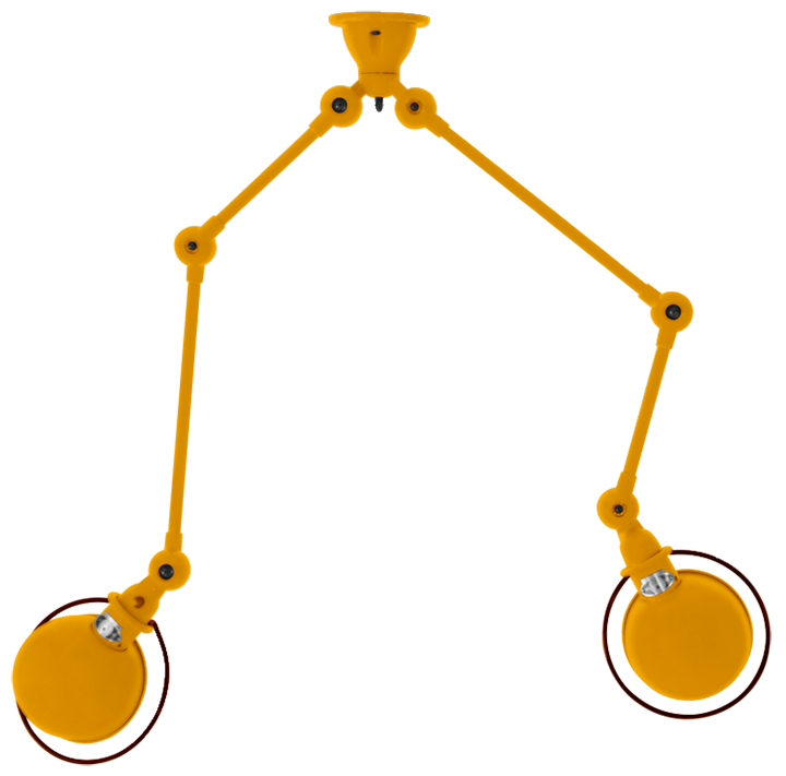 Loft Double - Arm Ceiling Light - SKY4224 - Jielde - Ceiling Lights - Glossy - Burgundy - RAL3005 - HORNE