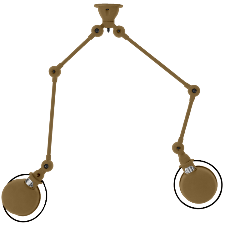 Loft Double - Arm Ceiling Light - SKY4224 - Jielde - Ceiling Lights - Glossy - Burgundy - RAL3005 - HORNE