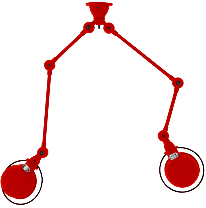 Loft Double - Arm Ceiling Light - SKY4224 - Jielde - Ceiling Lights - Glossy - Burgundy - RAL3005 - HORNE