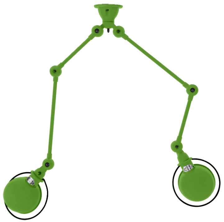 Loft Double - Arm Ceiling Light - SKY4224 - Jielde - Ceiling Lights - Glossy - Burgundy - RAL3005 - HORNE