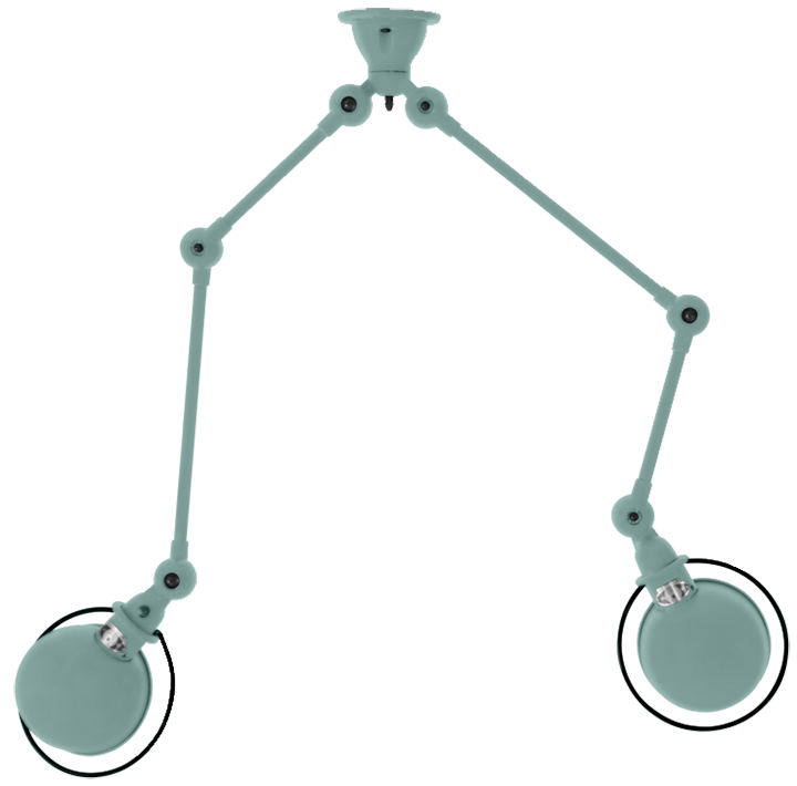 Loft Double - Arm Ceiling Light - SKY4224 - Jielde - Ceiling Lights - Glossy - Burgundy - RAL3005 - HORNE