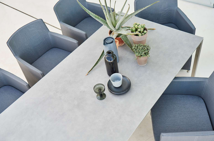 Pure Table - Cane Line - Outdoor Furniture - Light Grey - Concrete Grey Ceramic - HORNE
