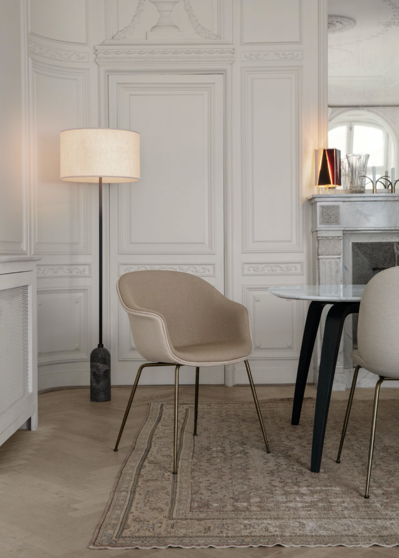 Bat Dining Armchair, Fully Upholstered - Black Stained Beech Base - Gubi - Chairs - Canvas 2 - 0674 - HORNE