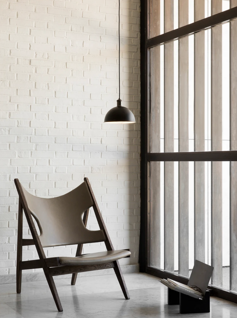 Knitting Lounge Chair - Leather & Fabric - Audo Copenhagen Chairs - Walnut with 0842 Dakar Leather - HORNE