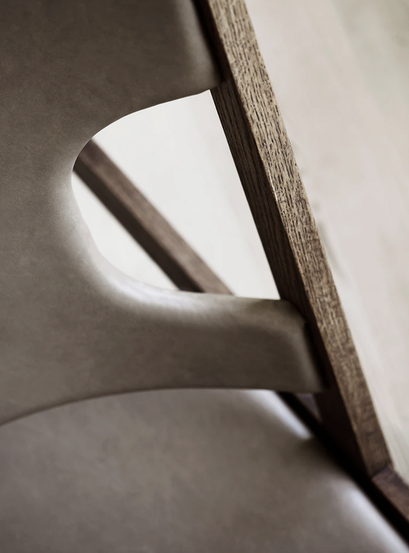 Knitting Lounge Chair - Leather & Fabric - Audo Copenhagen Chairs - Walnut with 0842 Dakar Leather - HORNE