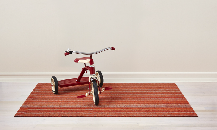 Skinny Stripe Shag Rug - Chilewich - Rugs - Orange - Doormat - HORNE