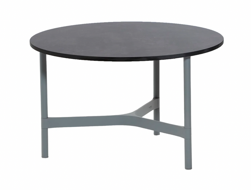 Twist Round Coffee Table - Cane Line - Tables + Desks - Small - Light Grey - Fossil Black Ceramic - HORNE