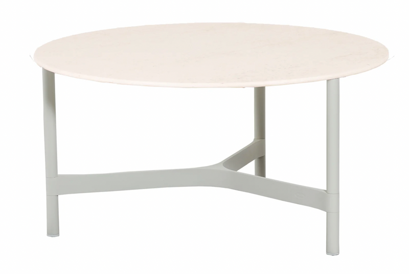 Twist Round Coffee Table - Cane Line - Tables + Desks - Small - Light Grey - Fossil Black Ceramic - HORNE