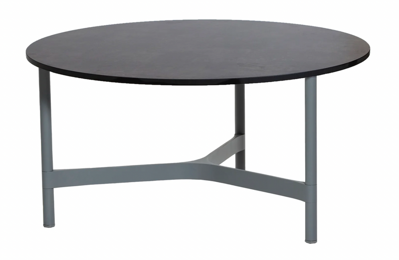 Twist Round Coffee Table - Cane Line - Tables + Desks - Small - Light Grey - Fossil Black Ceramic - HORNE