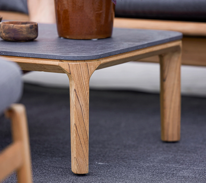 Aspect Coffee Table - Rectangle - Cane Line - Outdoor Furniture - Travertine Look Ceramic - HORNE