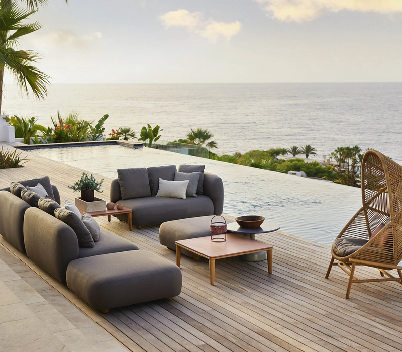 Capture Coffee Table - Cane Line - Outdoor Furniture - Fossil Black Ceramic - HORNE