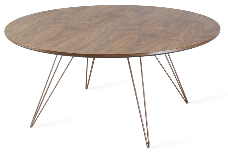 Williams Coffee Table - Small Circle - Tronk - Tables + Desks - Walnut - Brassy Gold - HORNE