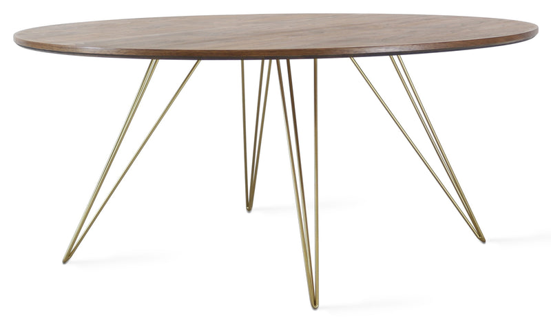 Williams Coffee Table - Small Circle - Tronk - Tables + Desks - Walnut - Brassy Gold - HORNE
