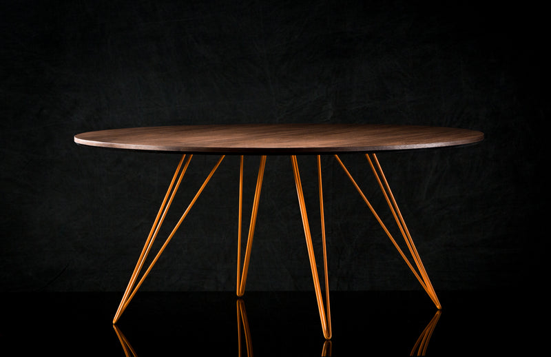 Williams Coffee Table - Small Circle - Tronk - Tables + Desks - Walnut - Brassy Gold - HORNE