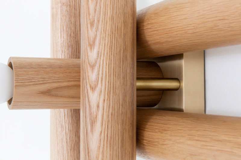 Hieroglyph Sconce - Workstead Wall Sconces - Natural Oak - Hewn Brass - HORNE