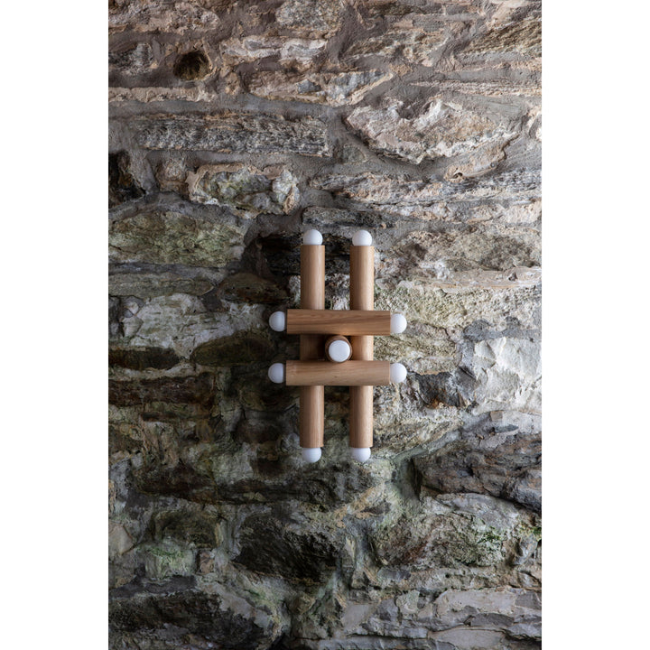 Hieroglyph Sconce - Workstead - Wall Sconces - Natural Oak - Hewn Brass - HORNE