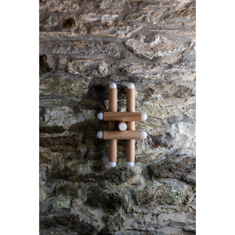 Hieroglyph Sconce - Workstead Wall Sconces - Natural Oak - Hewn Brass - HORNE