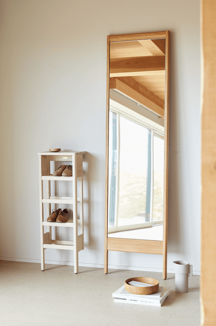 A Line Mirror - Form + Refine - Mirrors - White Oiled Oak - HORNE