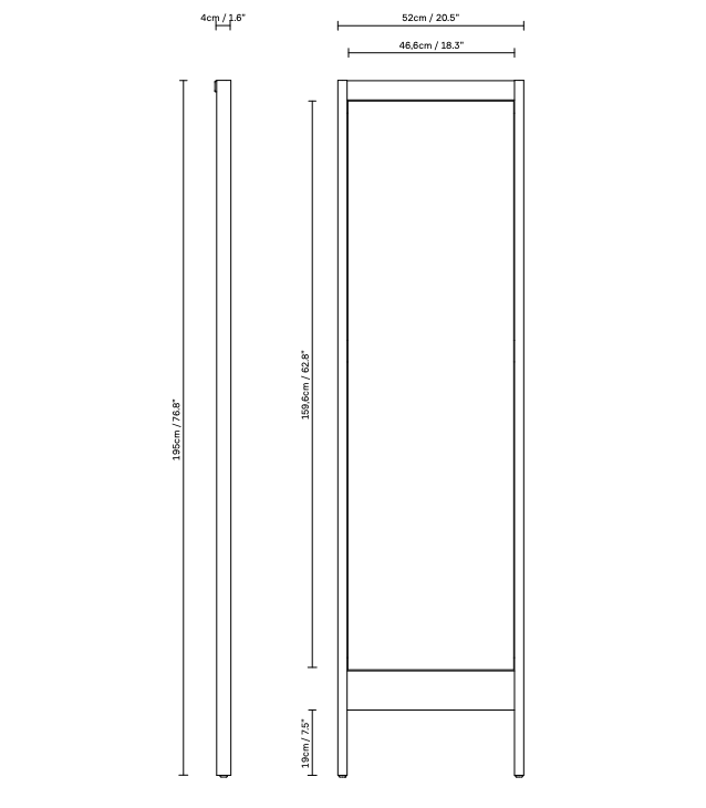 A Line Mirror - Form + Refine - Mirrors - White Oiled Oak - HORNE