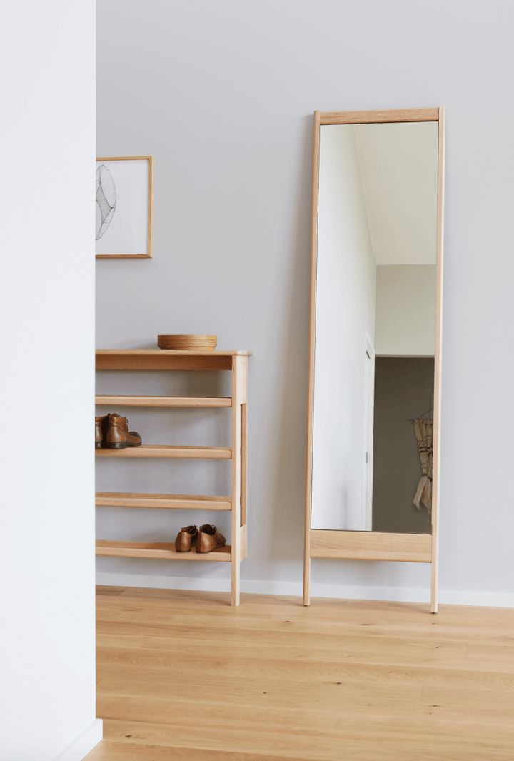 A Line Shoe Rack 72 - Form + Refine - Storage + Organization - White Oiled Oak - HORNE