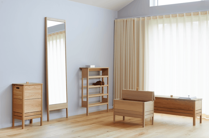 A Line Shoe Rack 72 - Form + Refine - Storage + Organization - White Oiled Oak - HORNE
