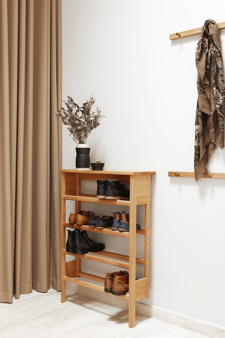 A Line Shoe Rack 72 - Form + Refine - Storage + Organization - White Oiled Oak - HORNE