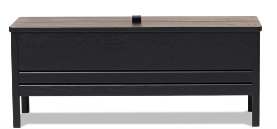 A Line Storagebench 111 - Form + Refine - Stools + Benches + Ottomans - Black - Stained Oak - HORNE
