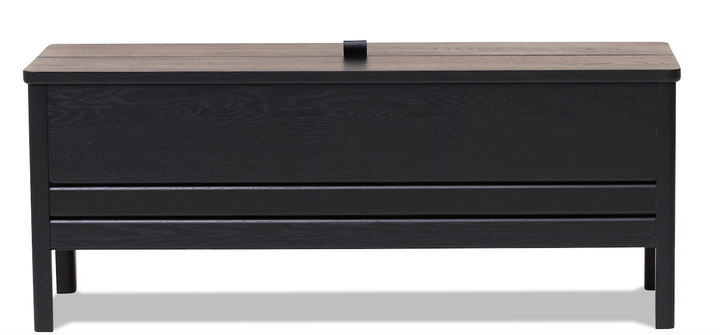 A Line Storagebench 111 - Form + Refine - Stools + Benches + Ottomans - Black - Stained Oak - HORNE