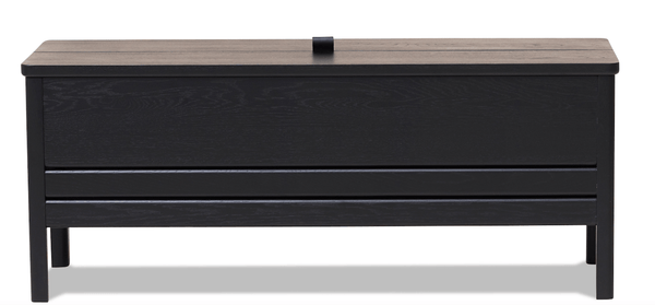 A Line Storagebench 111 - Form + Refine - Stools + Benches + Ottomans - Black - Stained Oak - HORNE