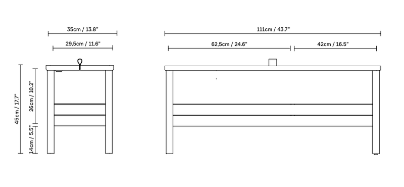 A Line Storagebench 111 - Form + Refine - Stools + Benches + Ottomans - Natural Oiled Oak - HORNE