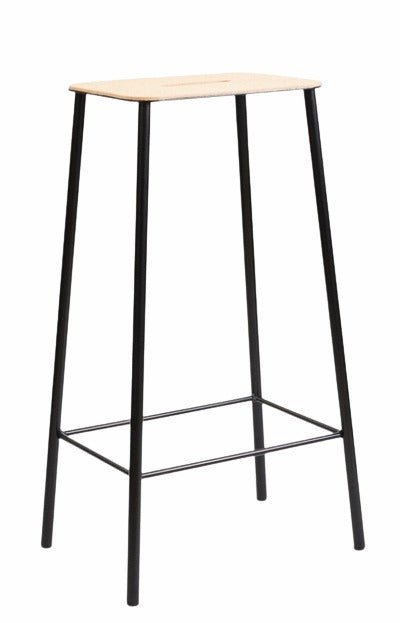 Adam Stool - Frama - Stools + Benches + Ottomans - Tall - 29.9" - Natural Leather/Black - HORNE