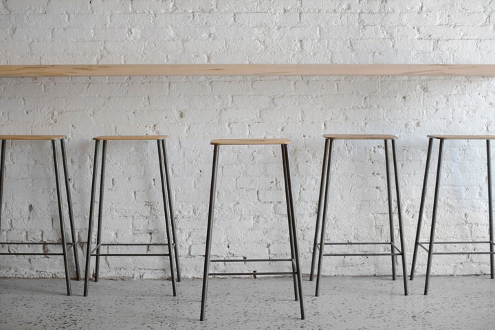 Adam Stool - Frama - Stools + Benches + Ottomans - Tall - 29.9" - Mono Black Steel - HORNE