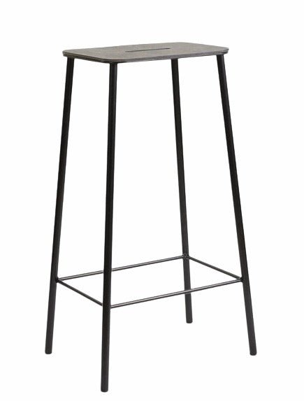 Adam Stool - Frama - Stools + Benches + Ottomans - Tall - 29.9" - Anthracite Leather/Black - HORNE