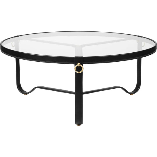 Adnet Coffee Table - 100cm - Gubi - Tables + Desks - Black Leather - HORNE