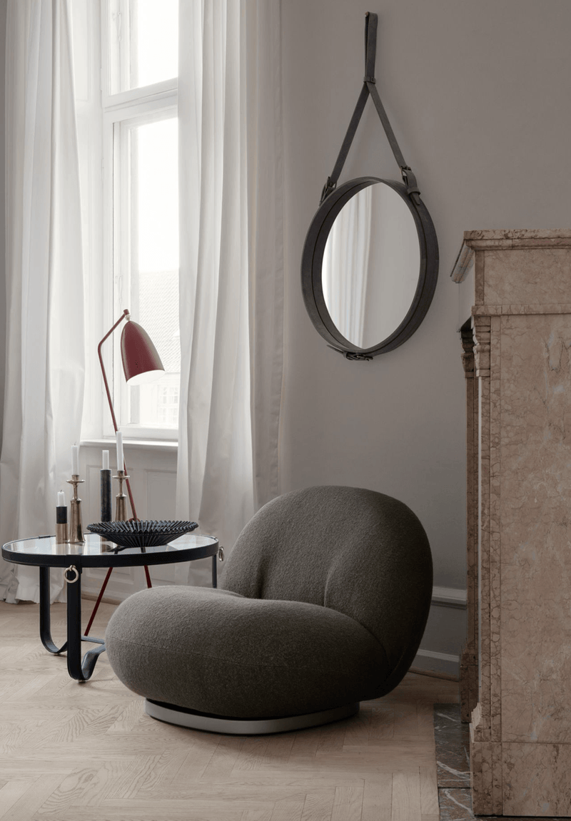 Adnet Coffee Table - 100cm - Gubi - Tables + Desks - Black Leather - HORNE