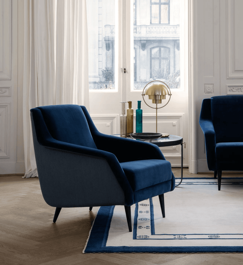 Adnet Coffee Table - 70cm - Gubi - Tables + Desks - Black Leather - HORNE